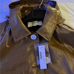 J. Crew Women's Shiny Brown Trench Coat